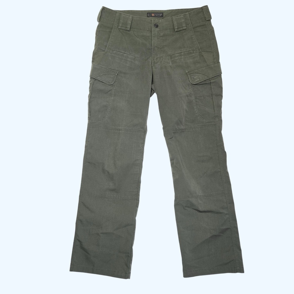 5.11 Tactical Stryke Cargo Pants Olive Green Ripstop Womens 10 Regular Utility - Picture 2 of 10